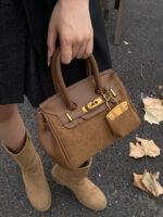 Autumn and Winter Retro Melard Brown Bag for Women  New Versatile Crossbody Bag Handbag Platinum Bag Small Tote Bag
